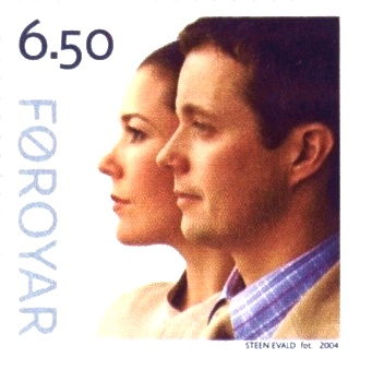 Crown Prince Frederik & Princess Mary on a 2004 Faroese Commemorative Stamp